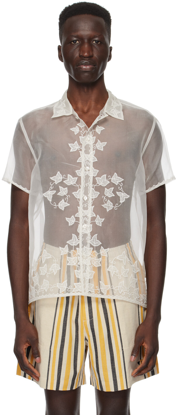 Белая рубашка с аппликацией плюща Bode, цвет White
Белая рубашка с аппликацией плюща Bode, цвет White