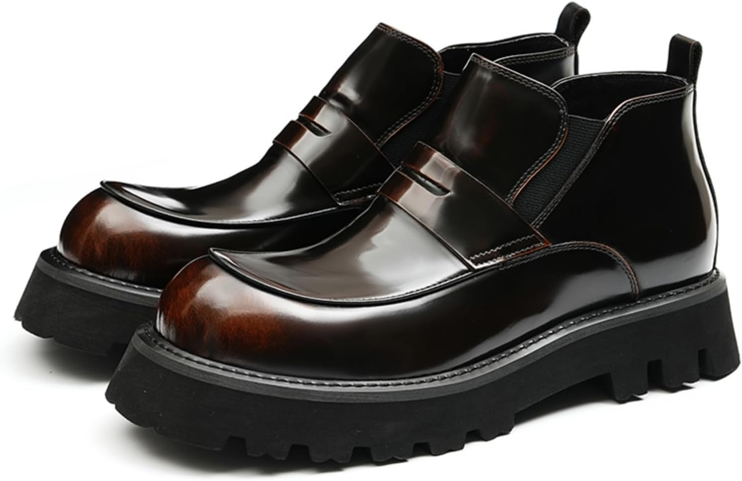 Мужские кожаные челси с круглым носком, из натуральной лакированной кожи, мужские ботинки с противоскользящей резиновой подошвой, подходят для вечеринок, торжественных мероприятий, свадеб, повседневной носки Neweyesee, коричневый
Мужские кожаные челси с круглым носком, из натуральной лакированной кожи, мужские ботинки с противоскользящей резиновой подошвой, подходят для вечеринок, торжественных мероприятий, свадеб, повседневной носки Neweyesee, коричневый