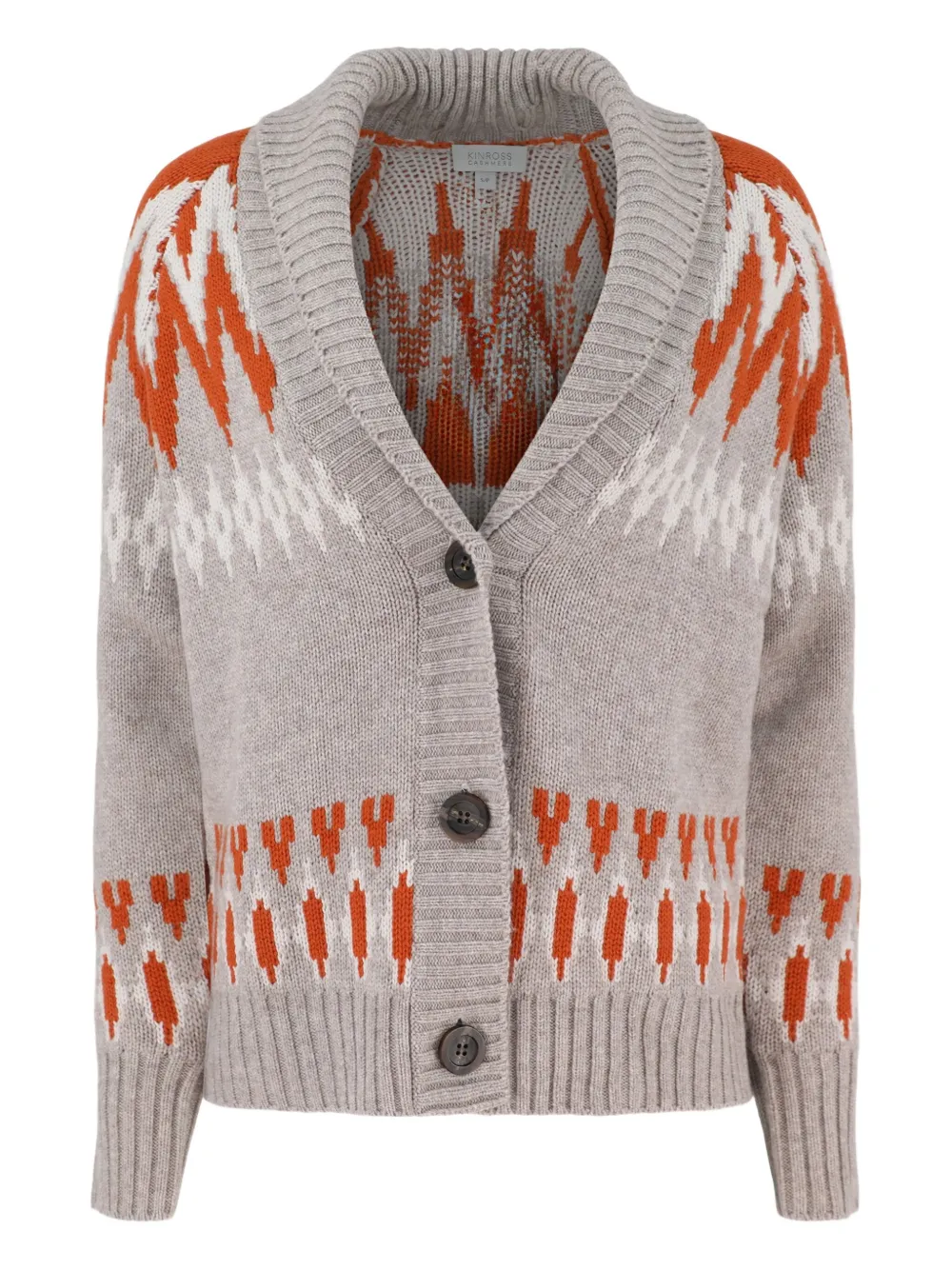 Кардиган с воротником-шалью и узором «фэр-айл» Kinross Cashmere, нейтральный
Кардиган с воротником-шалью и узором «фэр-айл» Kinross Cashmere, нейтральный