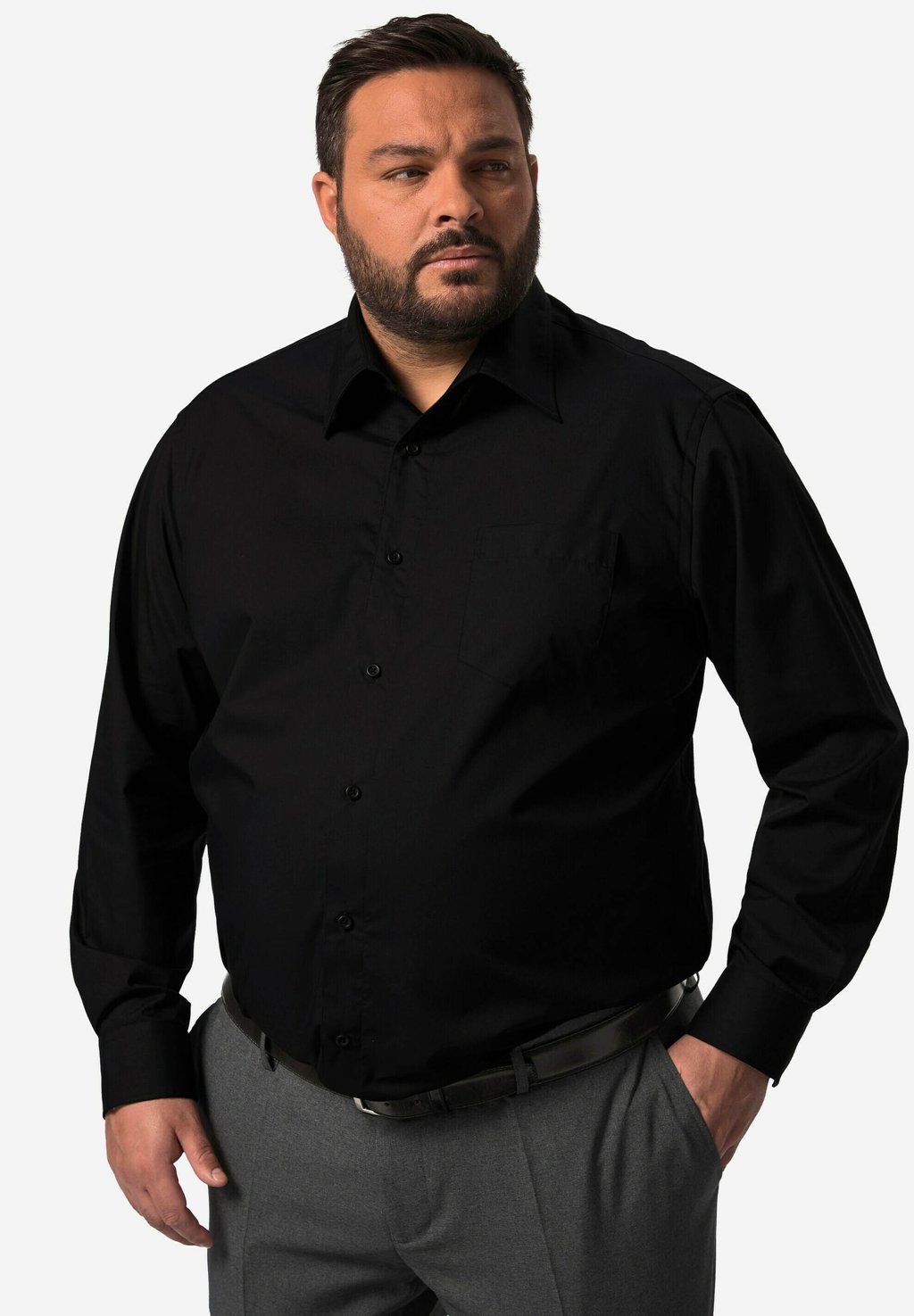 Официальная рубашка BUSINESS LANGARM EASY CARE VARIO-KRAGEN COMFORT FIT Men Plus, черный 
Официальная рубашка BUSINESS LANGARM EASY CARE VARIO-KRAGEN COMFORT FIT Men Plus, черный