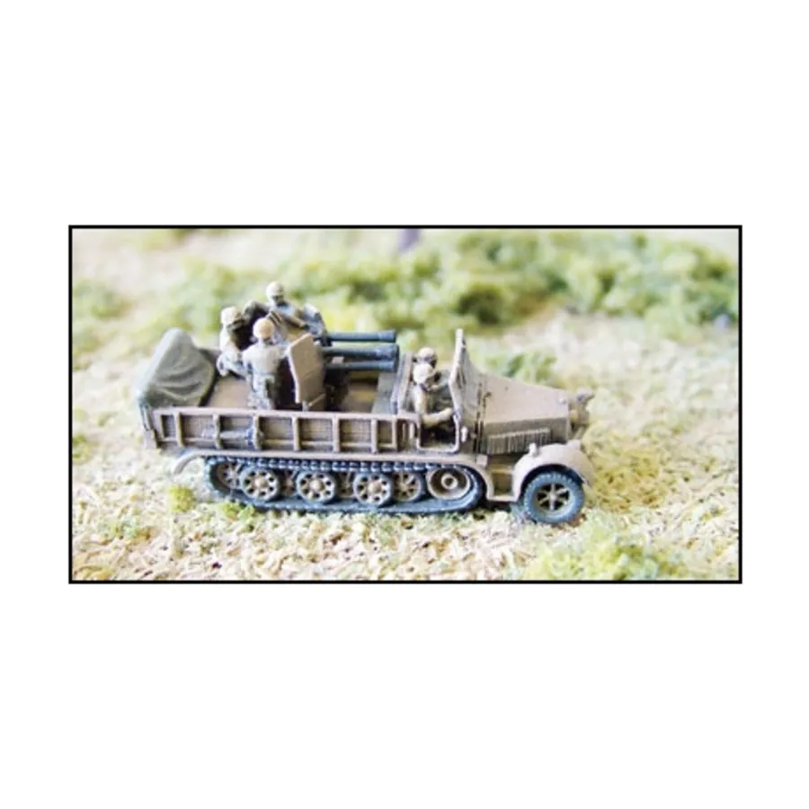 SdKfz 7/1 20-мм Flak 38, WWII Micro Armour - Germany - Self Propelled and Towed Flak Guns (1:285)
SdKfz 7/1 20-мм Flak 38, WWII Micro Armour - Germany - Self Propelled and Towed Flak Guns (1:285)