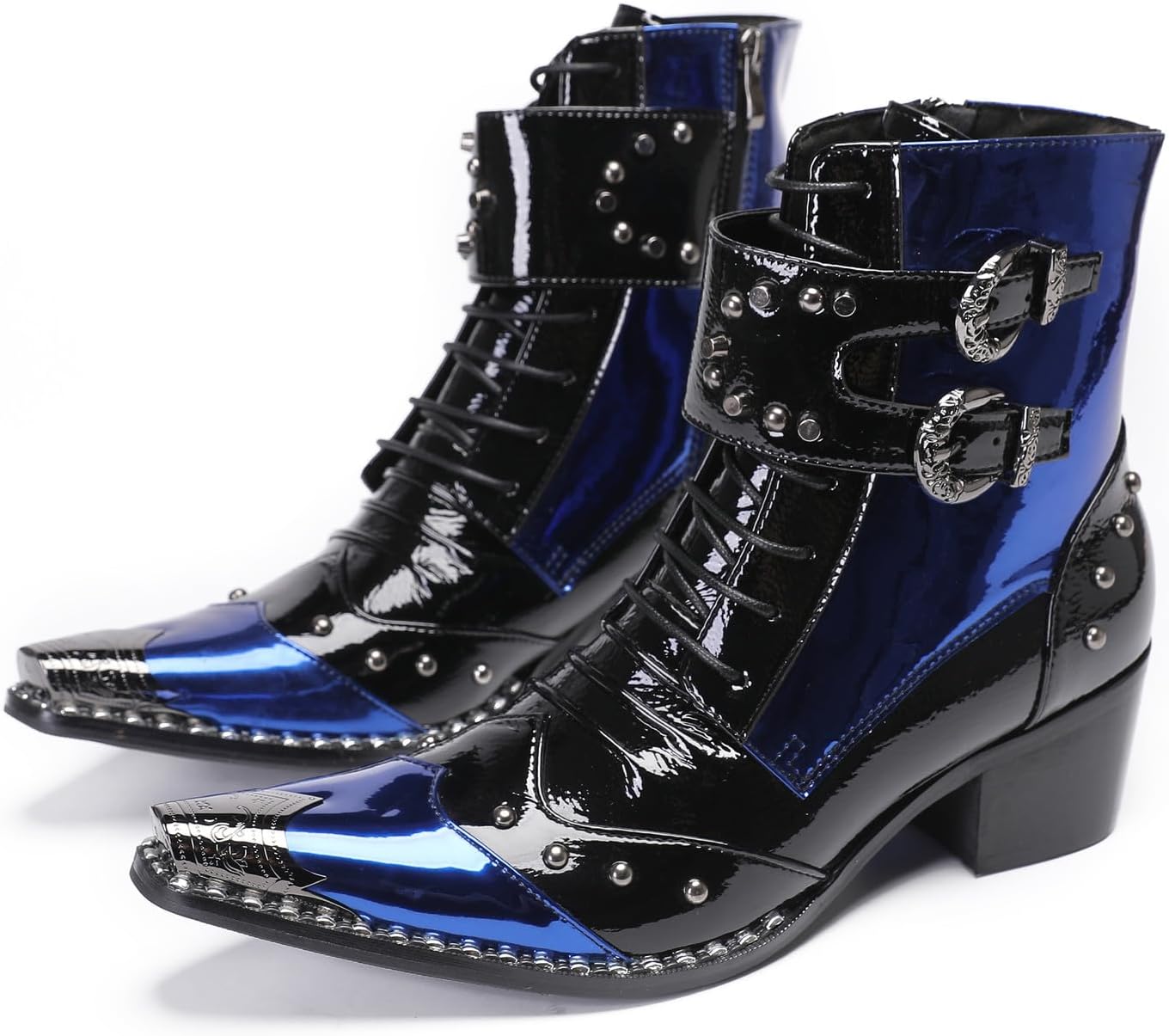 Мужские ковбойские сапоги Santimon из натуральной кожи - западные праздничные сапоги с металлическим носком и пряжками, Сапоги до середины голени для вечеринок, рок- и мотоциклетные сапоги, синий
Мужские ковбойские сапоги Santimon из натуральной кожи - западные праздничные сапоги с металлическим носком и пряжками, Сапоги до середины голени для вечеринок, рок- и мотоциклетные сапоги, синий