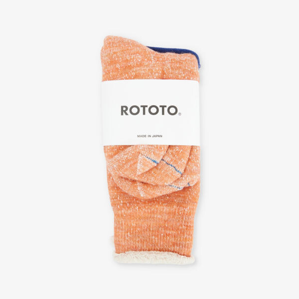 Двусторонние трикотажные носки из смеси хлопка с закатанными манжетами Rototo, оранжевый
Двусторонние трикотажные носки из смеси хлопка с закатанными манжетами Rototo, оранжевый