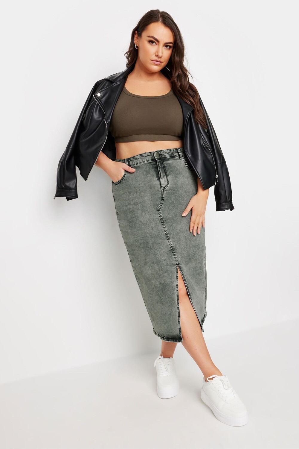 Юбка мидакси из эластичного денима с эффектом кислотной стирки Yours Curve, серый
Юбка мидакси из эластичного денима с эффектом кислотной стирки Yours Curve, серый