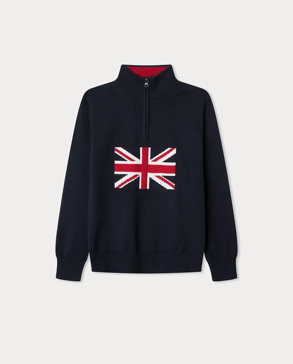 Детский свитер с флагом Hackett, темно-синий
Детский свитер с флагом Hackett, темно-синий