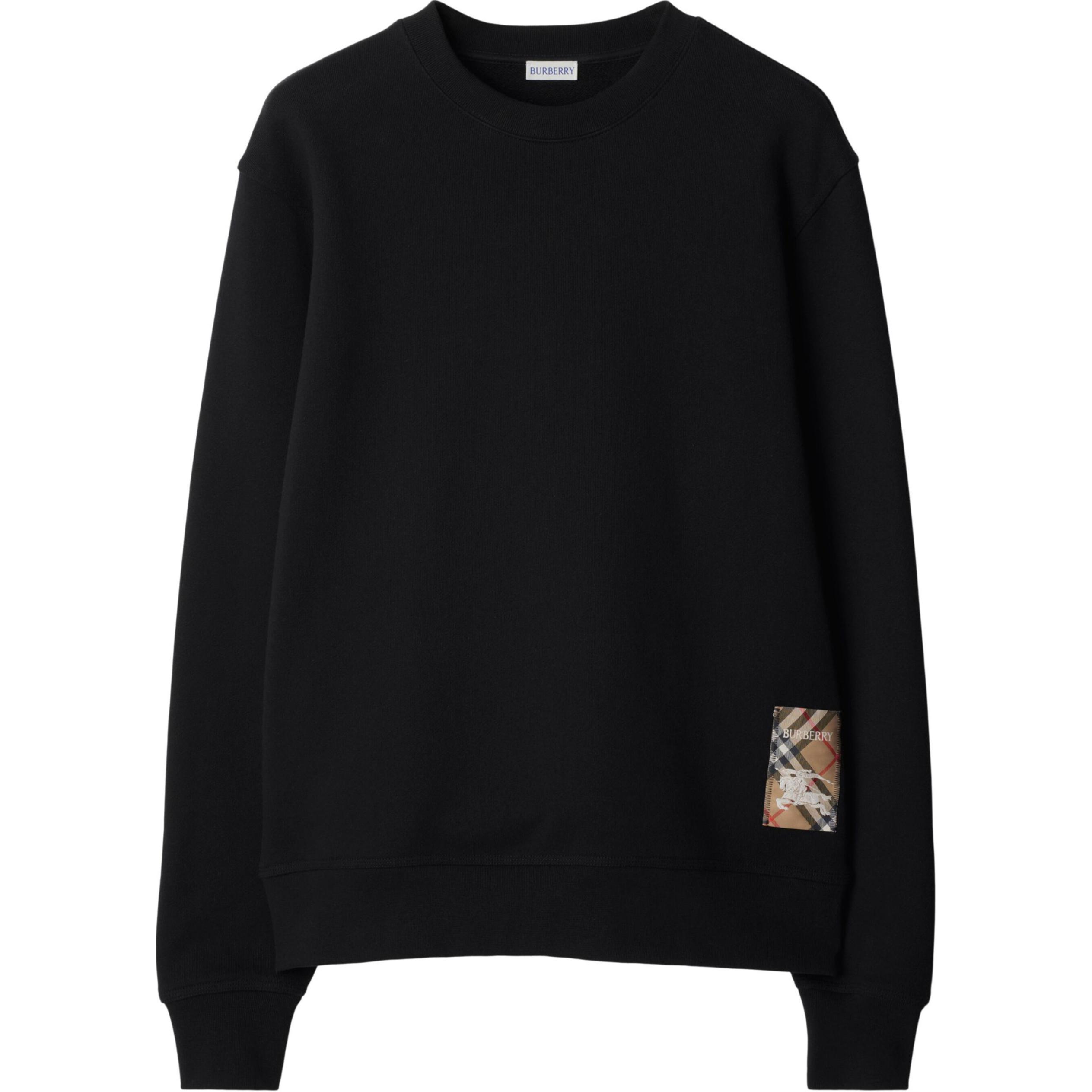 Хлопковый свитшот с нашивкой Burberry, черный
Хлопковый свитшот с нашивкой Burberry, черный