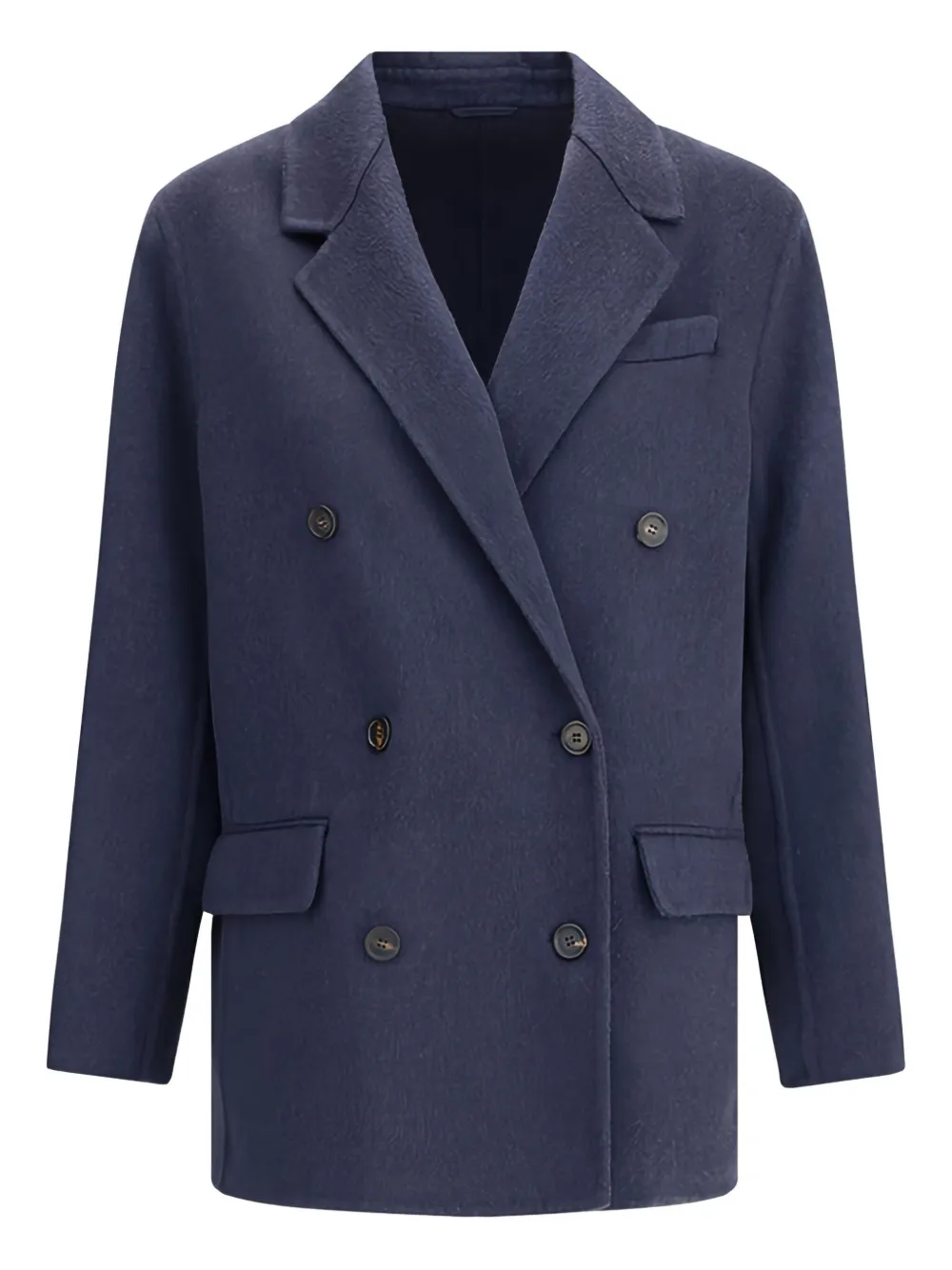 Двубортное пальто с заостренными лацканами Brunello Cucinelli, синий
Двубортное пальто с заостренными лацканами Brunello Cucinelli, синий