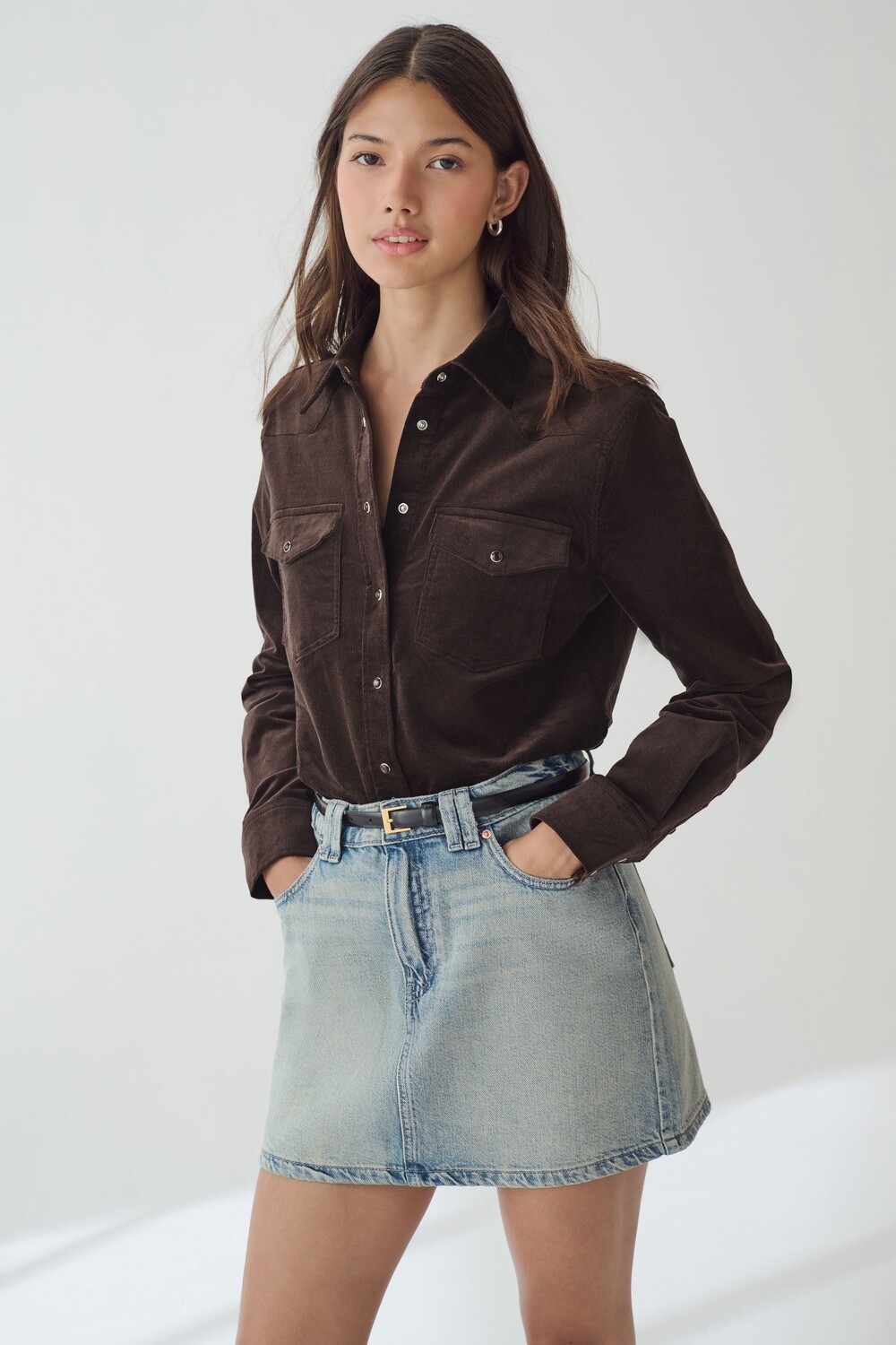 Вельветовая рубашка с длинным рукавом Next, коричневый
Вельветовая рубашка с длинным рукавом Next, коричневый