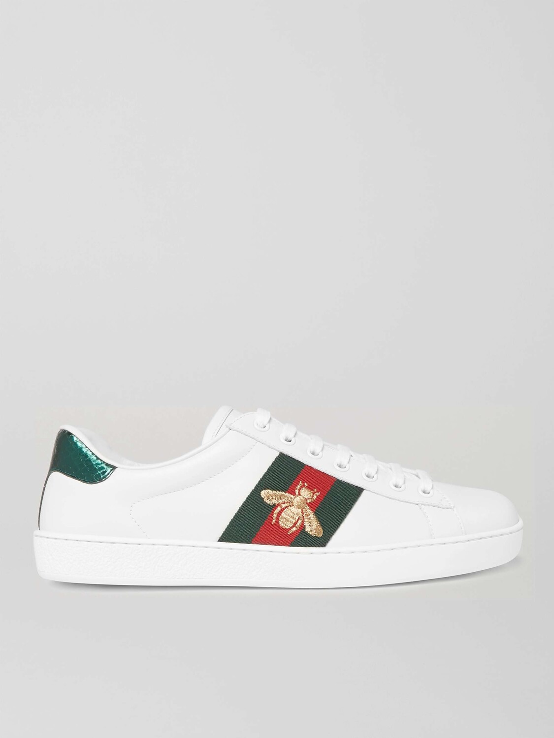 Кожаные кроссовки с вышивкой Ace с отделкой из искусственной водяной змеи GUCCI, белый
Кожаные кроссовки с вышивкой Ace с отделкой из искусственной водяной змеи GUCCI, белый