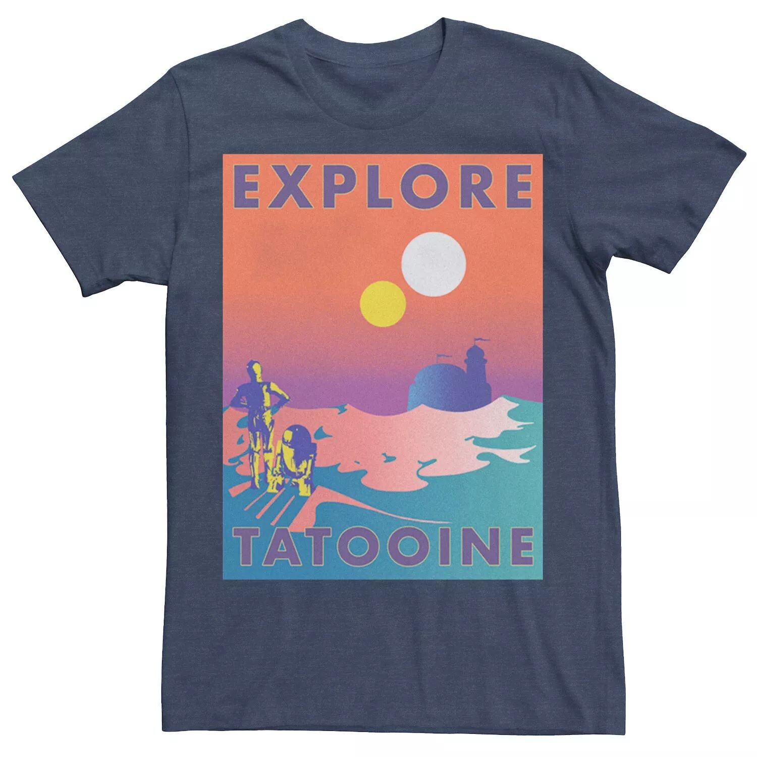 Мужская футболка с плакатом Explore Tatooine Faded Retro C-3PO и R2-D2 Star Wars 
Мужская футболка с плакатом Explore Tatooine Faded Retro C-3PO и R2-D2 Star Wars