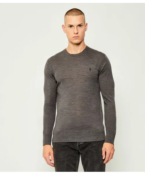 Модный шерстяной свитер Slim fit All Saints, серый 
Модный шерстяной свитер Slim fit All Saints, серый