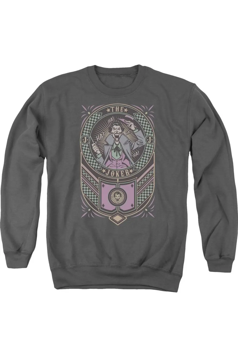 Толстовка с круглым вырезом для взрослых с клетчатым знаком Batman Joker Gildan, цвет charcoal
Толстовка с круглым вырезом для взрослых с клетчатым знаком Batman Joker Gildan, цвет charcoal