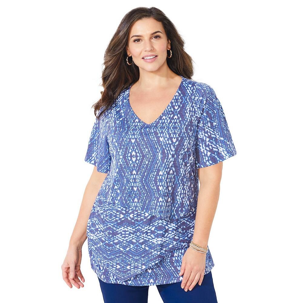 Женский топ больших размеров с v-образным вырезом Catherines Burnout Top, цвет Navy Tribal Tie Dye
Женский топ больших размеров с v-образным вырезом Catherines Burnout Top, цвет Navy Tribal Tie Dye