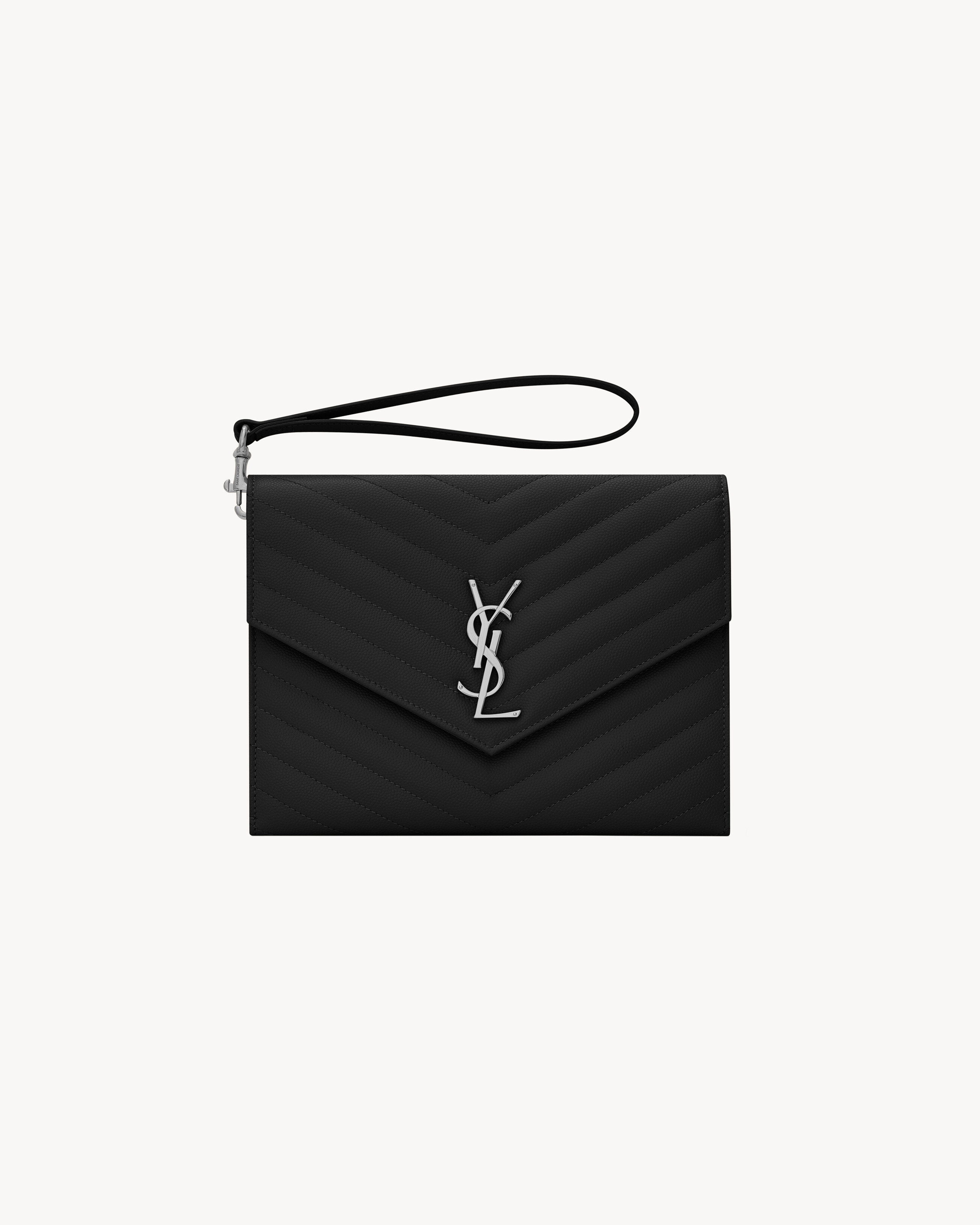 Клатч Cassandre с клапаном из кожи grain de poudre с простежкой Saint Laurent, черный
Клатч Cassandre с клапаном из кожи grain de poudre с простежкой Saint Laurent, черный