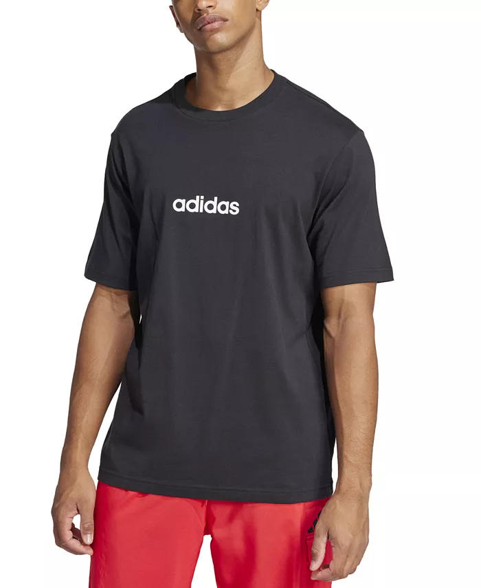 Мужская футболка Essentials Regular-Fit с линейным логотипом Adidas, черный
Мужская футболка Essentials Regular-Fit с линейным логотипом Adidas, черный