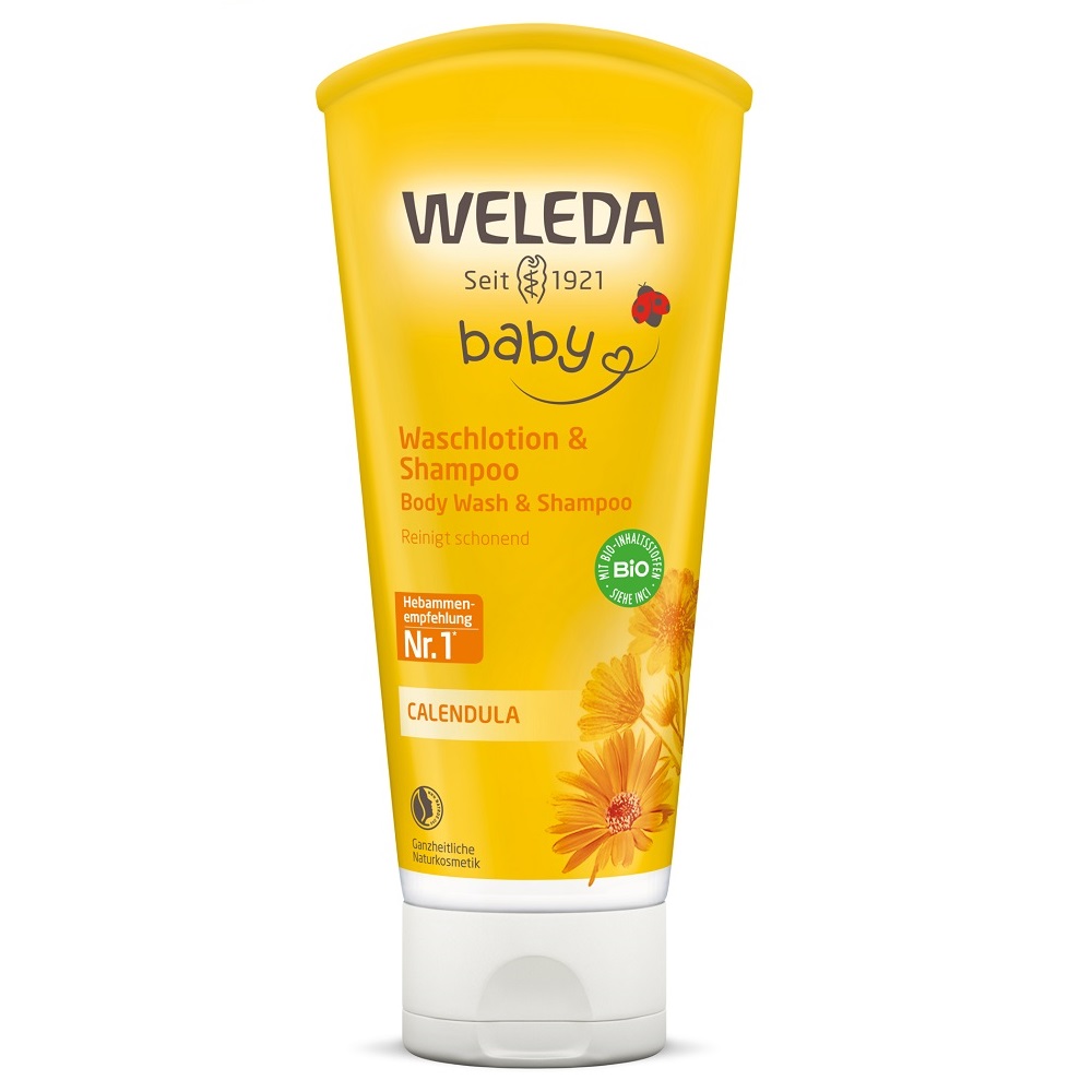 Детский шампунь и гель для душа с календулой calendula baby body wash & shampoo Weleda, 200 мл
Детский шампунь и гель для душа с календулой calendula baby body wash & shampoo Weleda, 200 мл