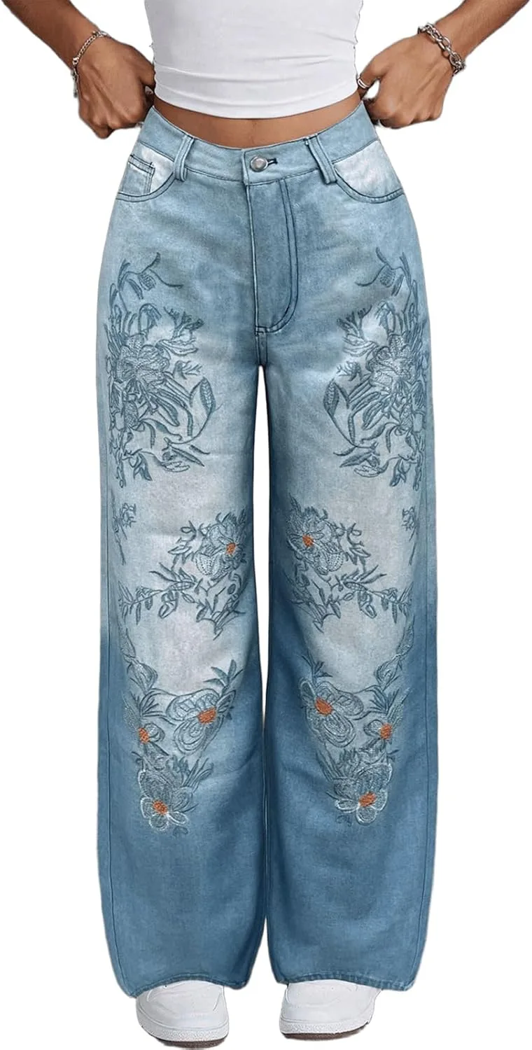 Джинсы женские Wide Leg с вышивкой High Waist Viatabuna
Джинсы женские Wide Leg с вышивкой High Waist Viatabuna