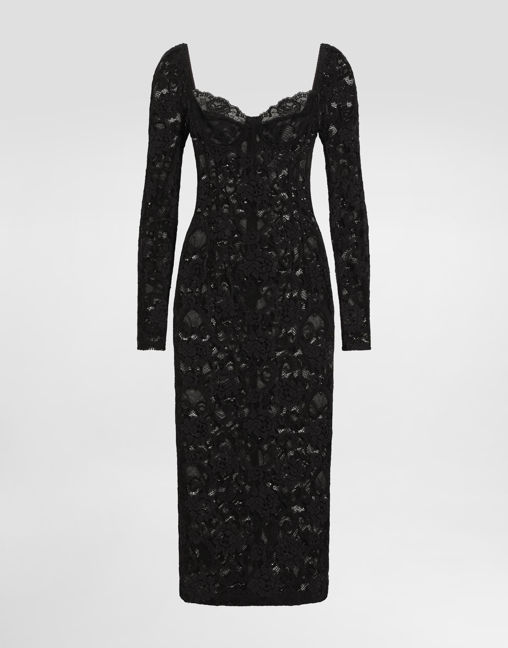 Кружевное платье миди с цветочным узором и бюстгальтерными чашечками Dolce & Gabbana, черный
Кружевное платье миди с цветочным узором и бюстгальтерными чашечками Dolce & Gabbana, черный