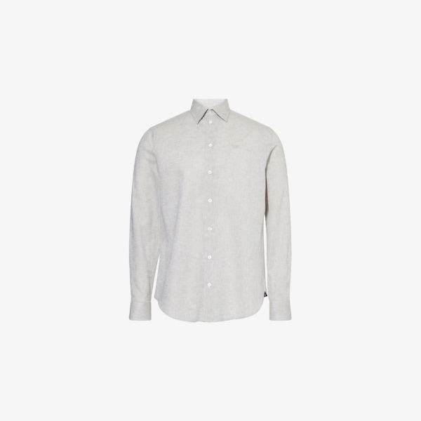 Рубашка Emporio Armani из льна и хлопка с вышивкой и фигурным подолом, серый
Рубашка Emporio Armani из льна и хлопка с вышивкой и фигурным подолом, серый