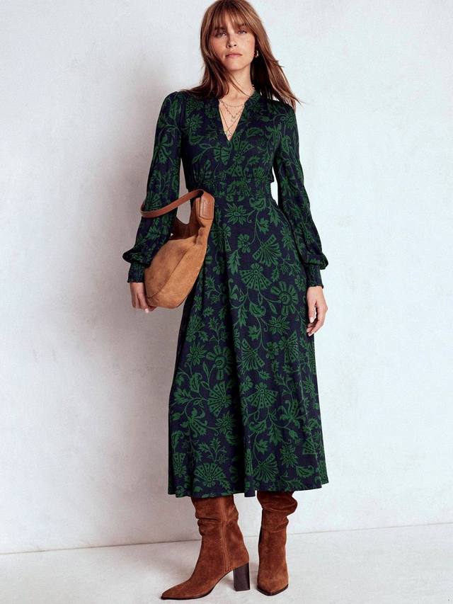 Платье миди Ivy Floral с присборенной талией Boden, Navy/Multi
Платье миди Ivy Floral с присборенной талией Boden, Navy/Multi