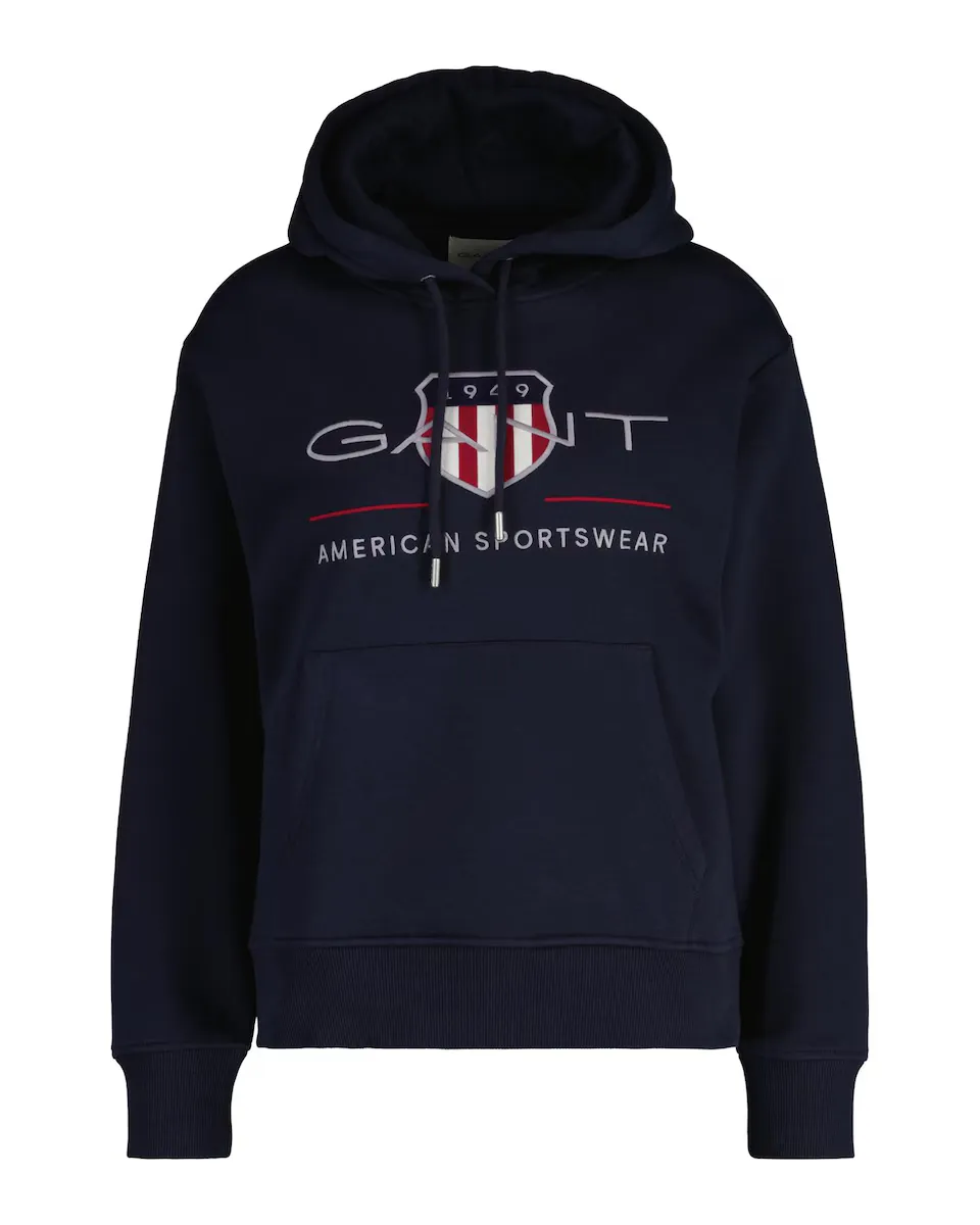 Женская толстовка с капюшоном и накладными карманами Gant, светло-голубой
Женская толстовка с капюшоном и накладными карманами Gant, светло-голубой
