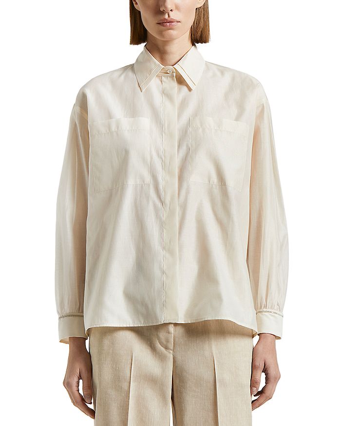 Блуза с длинным рукавом на потайной пуговице Peserico, слоновая кость/кремовый
Блуза с длинным рукавом на потайной пуговице Peserico, слоновая кость/кремовый