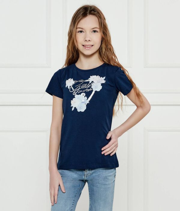 Футболка детская Guess с принтом, синий 
Футболка детская Guess с принтом, синий