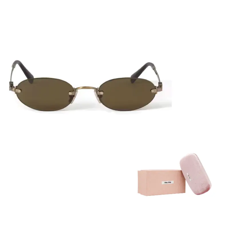 MIU MIU Солнцезащитные очки овальной формы Eyewear Oval Frame, Gold 
MIU MIU Солнцезащитные очки овальной формы Eyewear Oval Frame, Gold