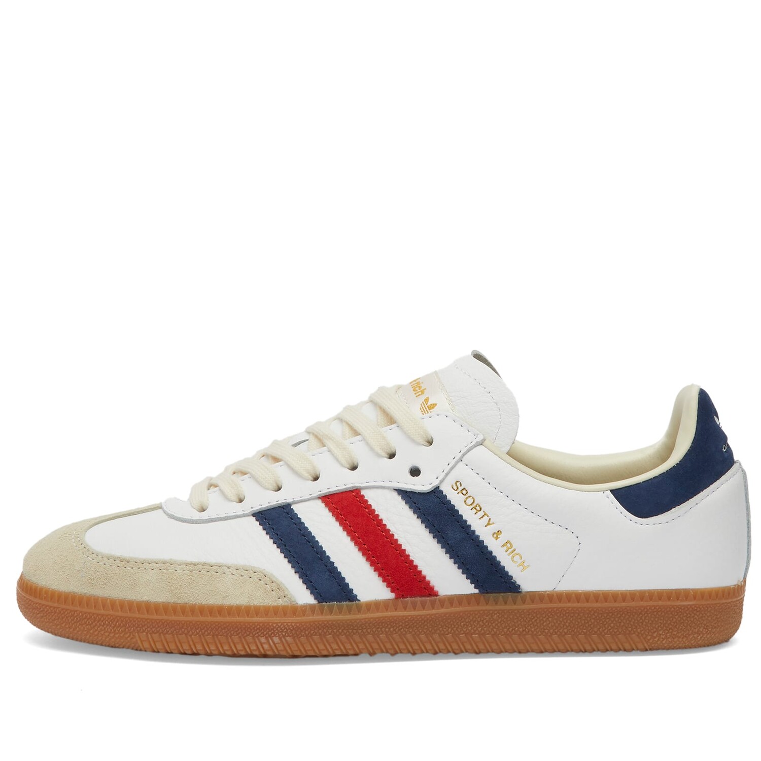 Кроссовки Adidas X Sporty & Rich Samba Og, цвет Ftwr White, Night Indigo & Collegiate Red
Кроссовки Adidas X Sporty & Rich Samba Og, цвет Ftwr White, Night Indigo & Collegiate Red