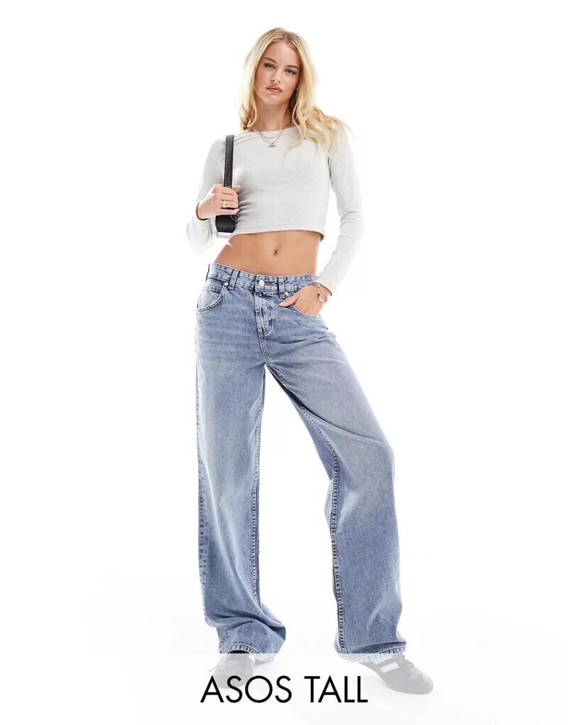 Синие широкие джинсы-бойфренды ASOS DESIGN Tall
Синие широкие джинсы-бойфренды ASOS DESIGN Tall