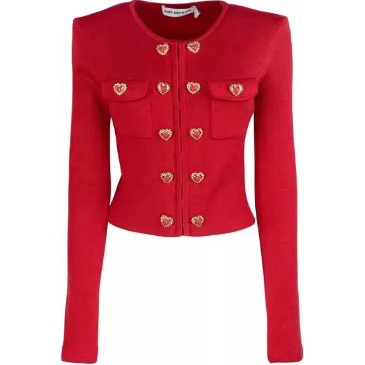 Кардиган Self-Portrait с сердечками-пуговицами, красный
Кардиган Self-Portrait с сердечками-пуговицами, красный