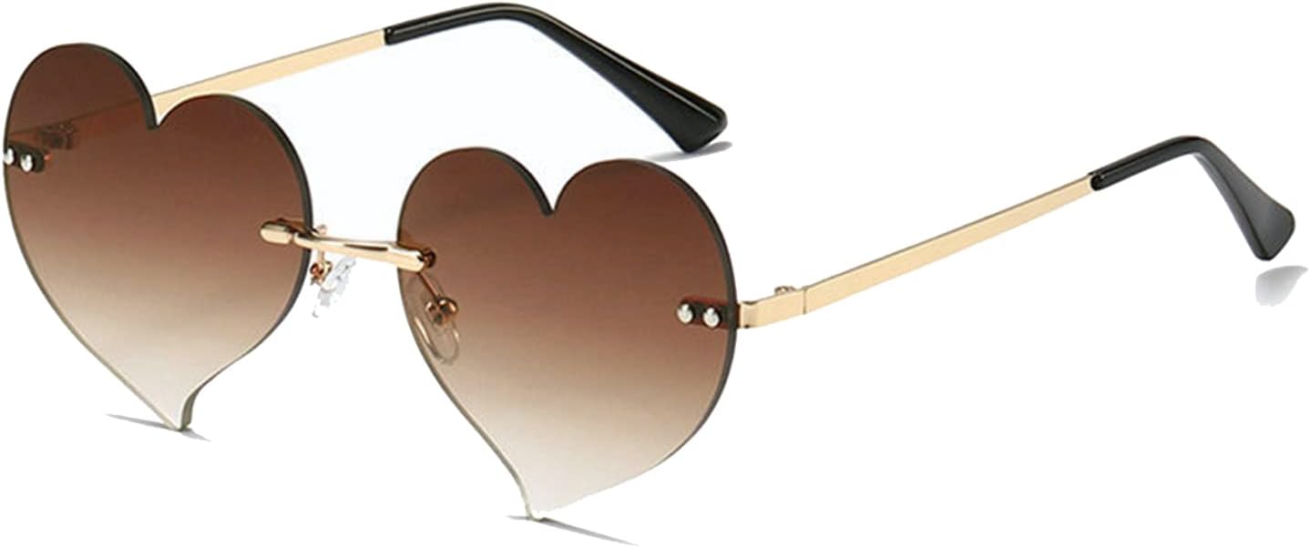 Солнцезащитные очки COTIA в форме сердца без оправы для женщин, металлическая оправа, очаровательный стиль «сердечко», очки для дискотек и вечеринок, без оправы, Brown
Солнцезащитные очки COTIA в форме сердца без оправы для женщин, металлическая оправа, очаровательный стиль «сердечко», очки для дискотек и вечеринок, без оправы, Brown