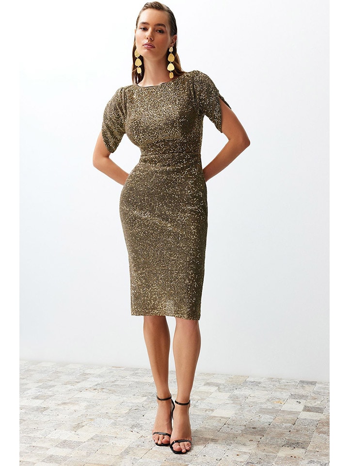 Платье до колена trendyol, золотой
Платье до колена trendyol, золотой