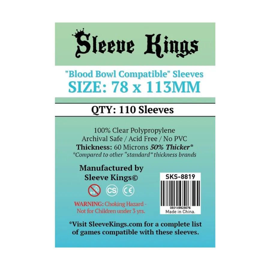 78x113 мм — конверты для карточек, совместимые с Blood Bowl (110), Card Sleeves (Sleeve Kings)
78x113 мм — конверты для карточек, совместимые с Blood Bowl (110), Card Sleeves (Sleeve Kings)
