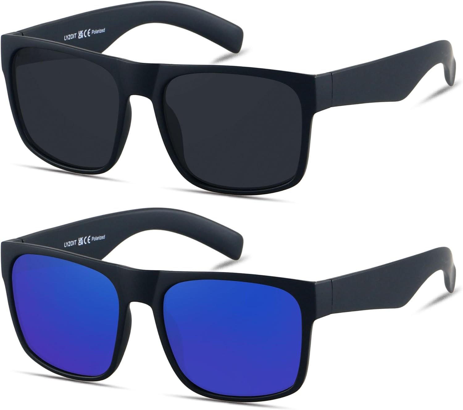Солнцезащитные очки LYZOIT Extra Large для мужчин с большой широкой головой, поляризованные, увеличенного квадратного размера, (2pack Polarized) Matte Black + Mirror Blue
Солнцезащитные очки LYZOIT Extra Large для мужчин с большой широкой головой, поляризованные, увеличенного квадратного размера, (2pack Polarized) Matte Black + Mirror Blue