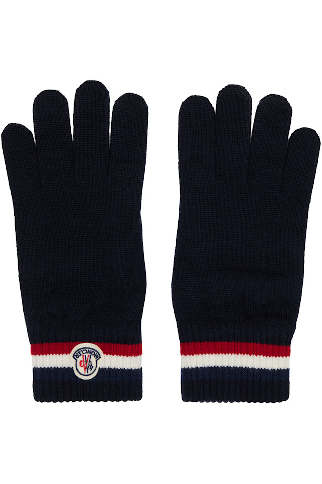 Moncler Темно-Синие трехцветные шерстяные перчатки
Moncler Темно-Синие трехцветные шерстяные перчатки