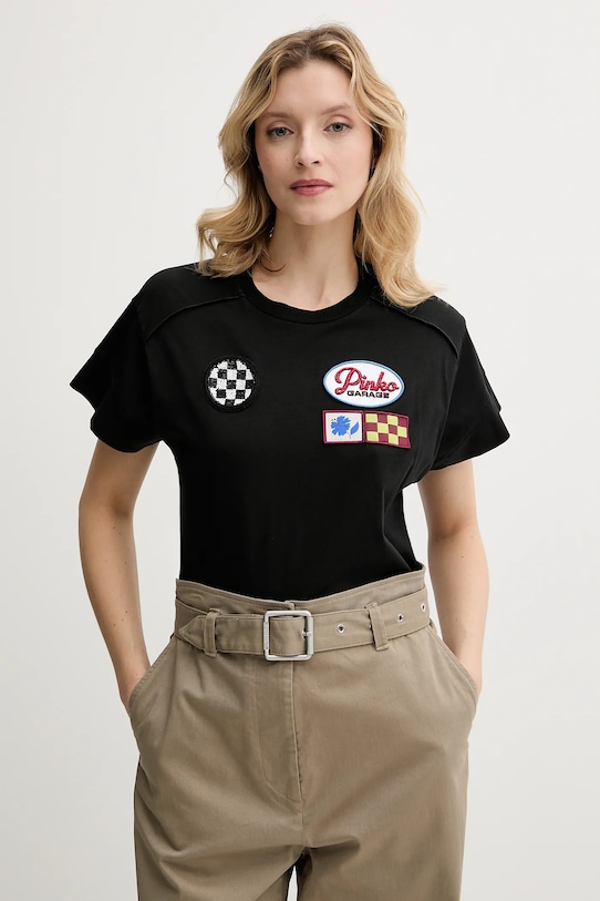 Хлопковая футболка Pinko, черный
Хлопковая футболка Pinko, черный