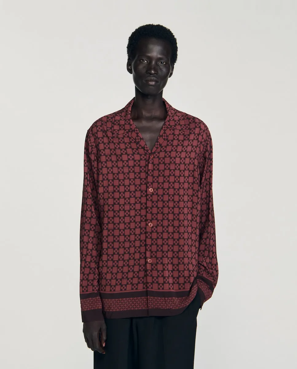 Мужская свободная рубашка с принтом Sandro, коричневый
Мужская свободная рубашка с принтом Sandro, коричневый