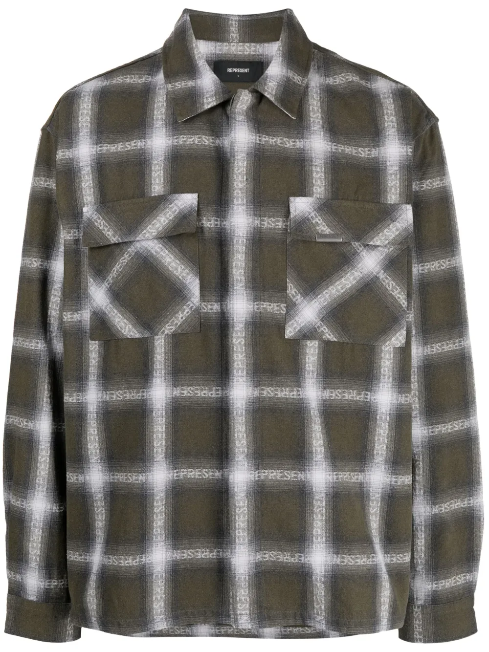 Клетчатая рубашка с логотипом Represent, зеленый
Клетчатая рубашка с логотипом Represent, зеленый