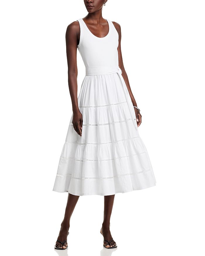 Cinq à Sept Zuri Хлопковое платье миди с эффектом стрейч Cinq à Sept, белый
Cinq à Sept Zuri Хлопковое платье миди с эффектом стрейч Cinq à Sept, белый