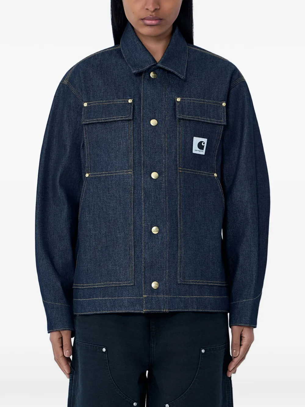 Джинсовая куртка с накладными карманами на пуговицах Carhartt Wip, синий
Джинсовая куртка с накладными карманами на пуговицах Carhartt Wip, синий