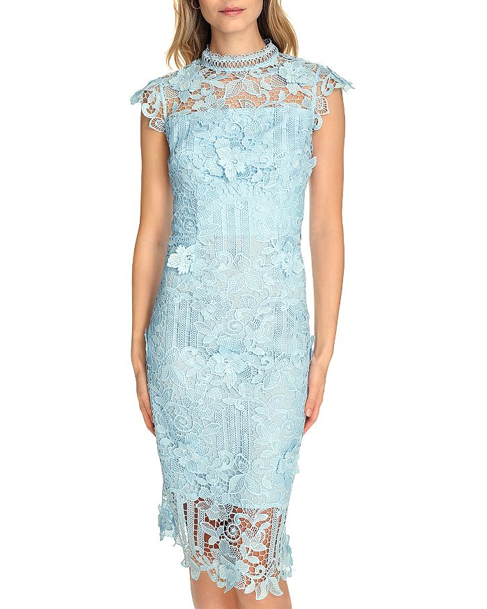 Кружевное платье-футляр с высоким воротником Eliza J, синий
Кружевное платье-футляр с высоким воротником Eliza J, синий