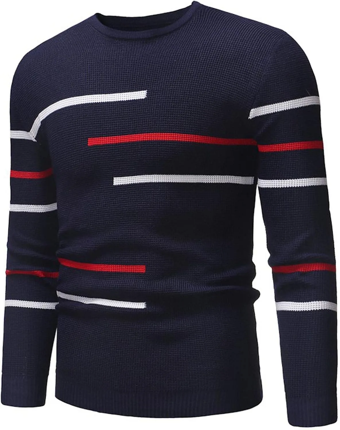 Мужской легкий полосатый свитер с цветными блоками, длинный рукав, crew neck, slim fit, рифленая вязка
Мужской легкий полосатый свитер с цветными блоками, длинный рукав, crew neck, slim fit, рифленая вязка