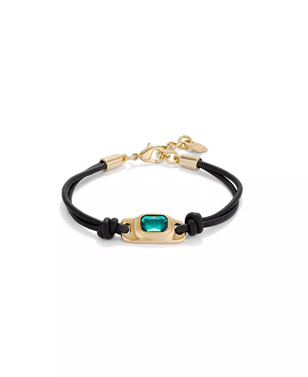 Кожаный браслет с зеленым кристаллом Unode50, gold
Кожаный браслет с зеленым кристаллом Unode50, gold