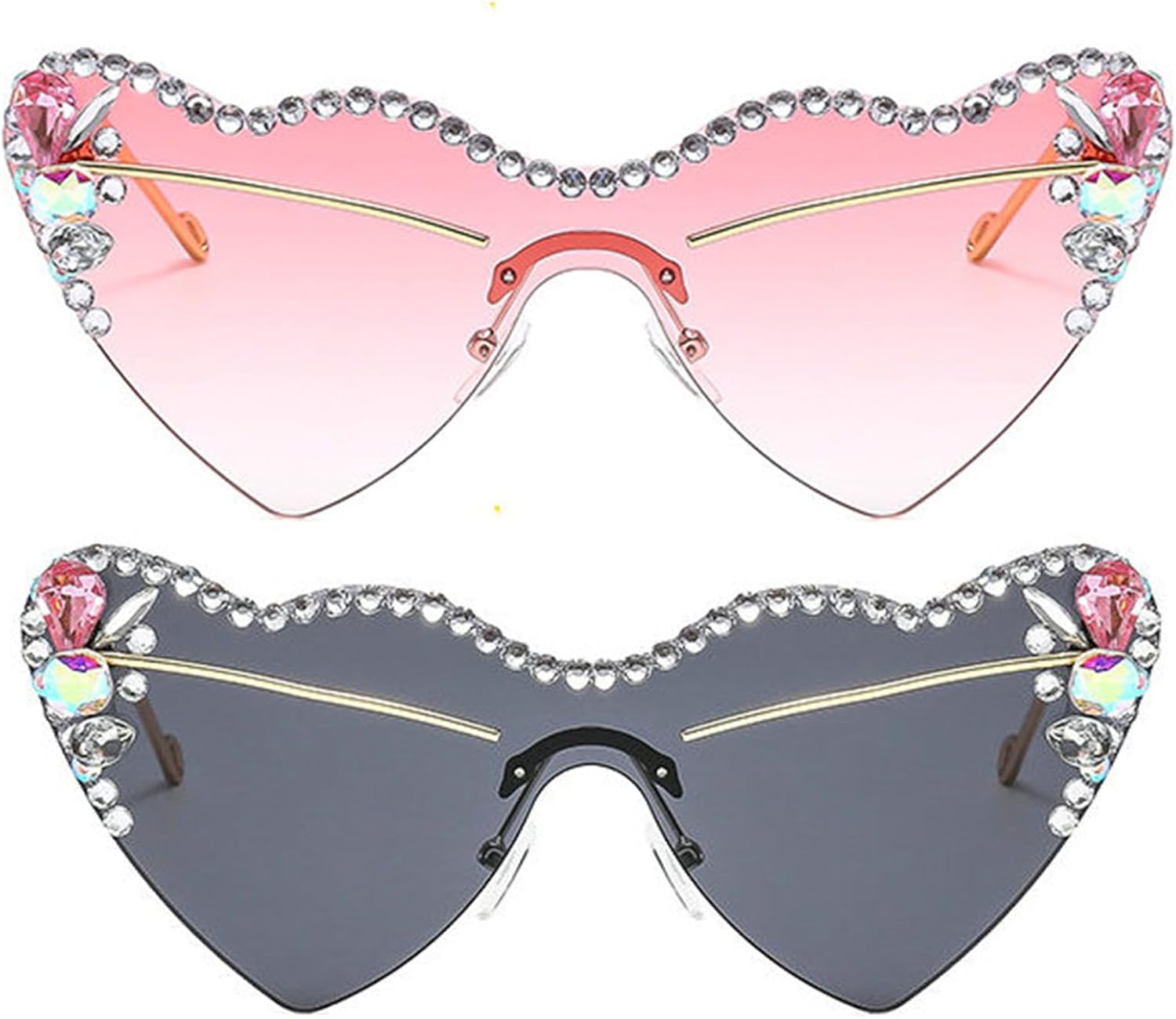 Солнцезащитные очки Willochra в винтажном стиле в форме сердца со стразами конфетных цветов, женские, блестящие, бриллиантовые, для вечеринок, хрустальные, 2pcs-black&pink
Солнцезащитные очки Willochra в винтажном стиле в форме сердца со стразами конфетных цветов, женские, блестящие, бриллиантовые, для вечеринок, хрустальные, 2pcs-black&pink