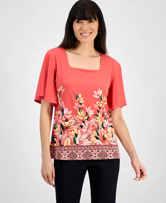 Топ с квадратным вырезом Petite JM Collection, красный
Топ с квадратным вырезом Petite JM Collection, красный