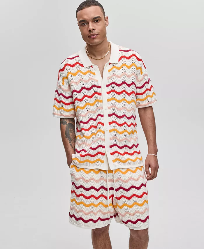 Мужской короткий свитер с градиентным зигзагообразным узором Mode of One, красный
Мужской короткий свитер с градиентным зигзагообразным узором Mode of One, красный