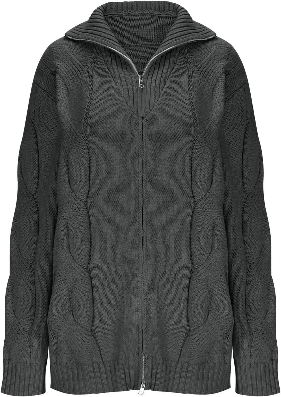 Мужской кардиган с воротником стойкой и длинными рукавами, кабельная вязка
Мужской кардиган с воротником стойкой и длинными рукавами, кабельная вязка