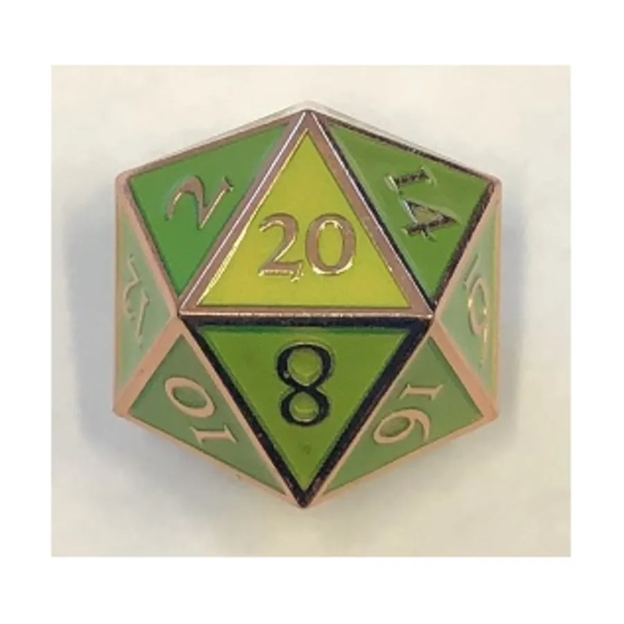 Giant d20 — Медь с зеленой эмалью, Dwarven Metal Dice
Giant d20 — Медь с зеленой эмалью, Dwarven Metal Dice