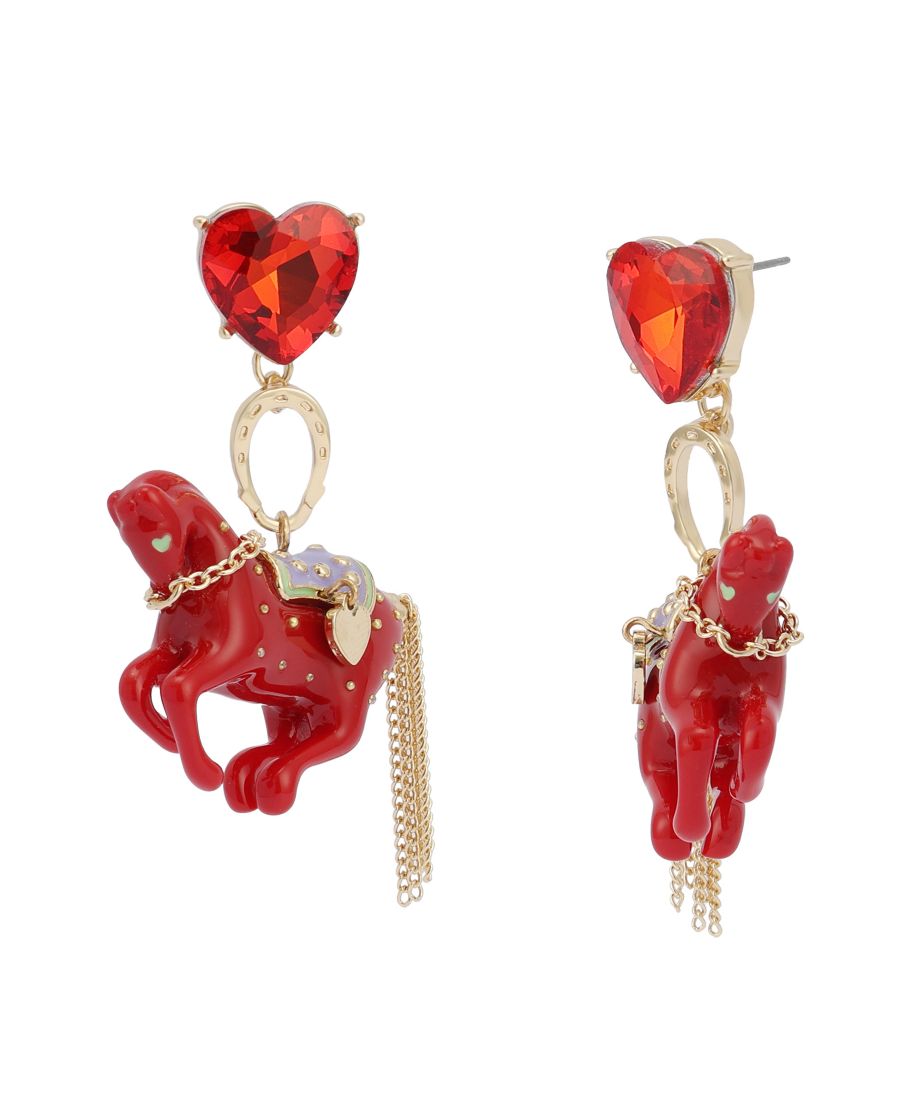 Серьги-подвески в виде лошади с имитацией камня Betsey Johnson, Red/Gold
Серьги-подвески в виде лошади с имитацией камня Betsey Johnson, Red/Gold